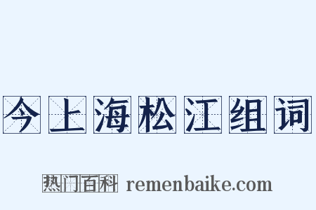 今上海松江组词是什么意思的图片